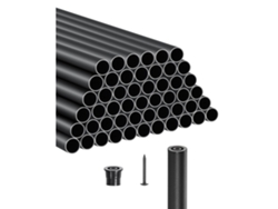 Juego de 51 Varillas de Aluminio Negras Ø19mm para Barandillas y Escaleras, Resistentes a la Corrosión Tekmaquinas