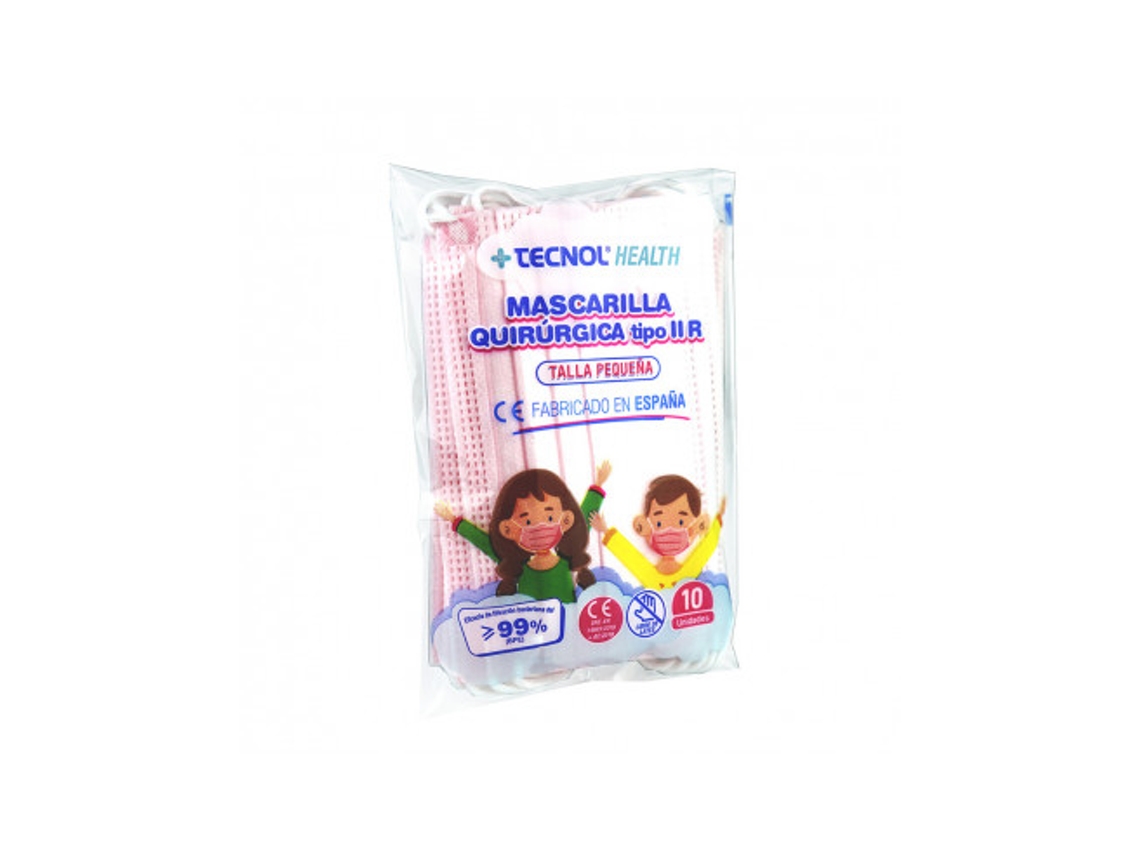 Mascarilla Quirúrgica Rosa Bolsa 10 Unidades Infantil TQ TECNOL