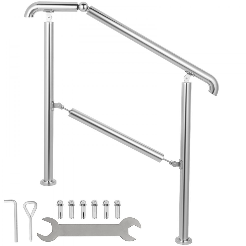 Pasamanos de acero inoxidable ajustable para escaleras de 2 a 3 escalones Tekmaquinas