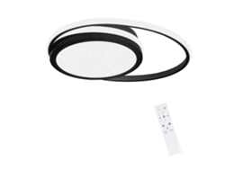 Luz de Techo Led Sala de Estar Lámpara Negra Regulable 56W Lámpara Redonda Moderna con Diseño de Cielo Estrellado para Estudio Hotel Oficina NETTLIFE