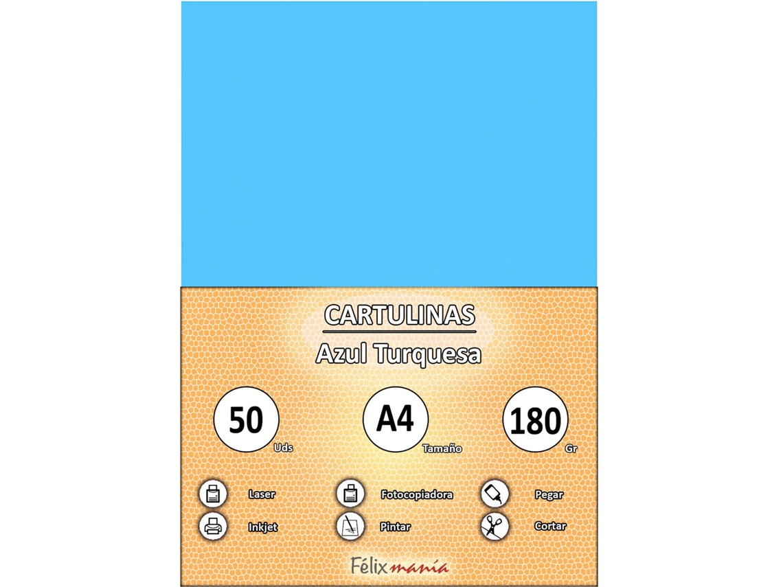Cardboard 180Gr A4 Turquesa 50 Hojas