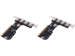 2 Tarjetas De Expansión Pci A Usb 2.0 Para Ordenadores De Sobremesa Con Adaptador De Concentrador De 480 Mbps.