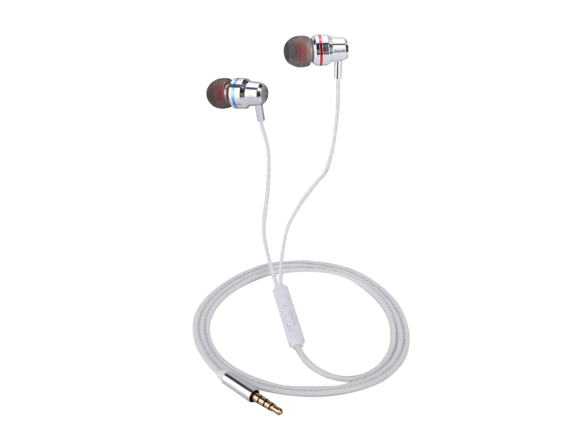 Auriculares Con Cable Metálicos De Sonido Estéreo Envolvente Con Micrófono Y Tapones De Oído De Doble Capa Para Pubg, Color Gris Plateado