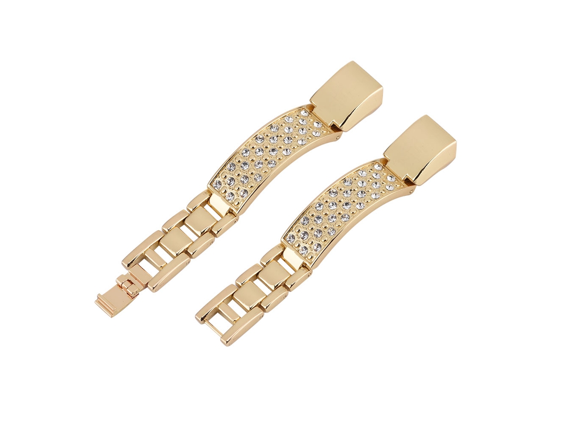 Correa ajustable con diamantes de imitación para Fitbit Alt Gold
