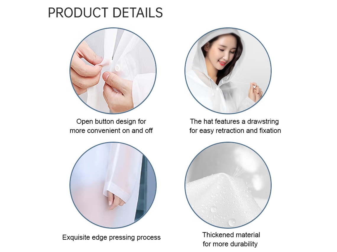 Impermeable Reutilizable Para Adultos, De Material Eva Grueso, Resistente Al Agua Para Uso En Exteriores.
