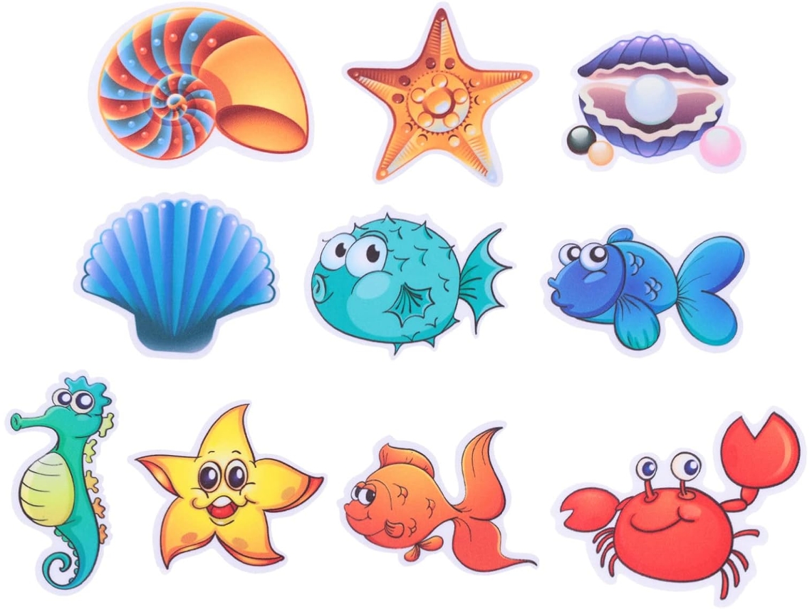Juego de 30 pegatinas antideslizantes con estampado animal para ducha, diseño oceánico, baño, PVC. Slowmoose