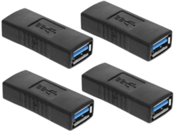 Juego de 4 adaptadores USB dobles hembra a hembra para carga y transferencia de datos. Juego de 4 adaptadores USB dobles hembra a hembra para Gokoco.