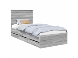 Maison Exclusive - Estructura De Cama Gris Sonoma 90 X 190 Cm Madera Ingenieril