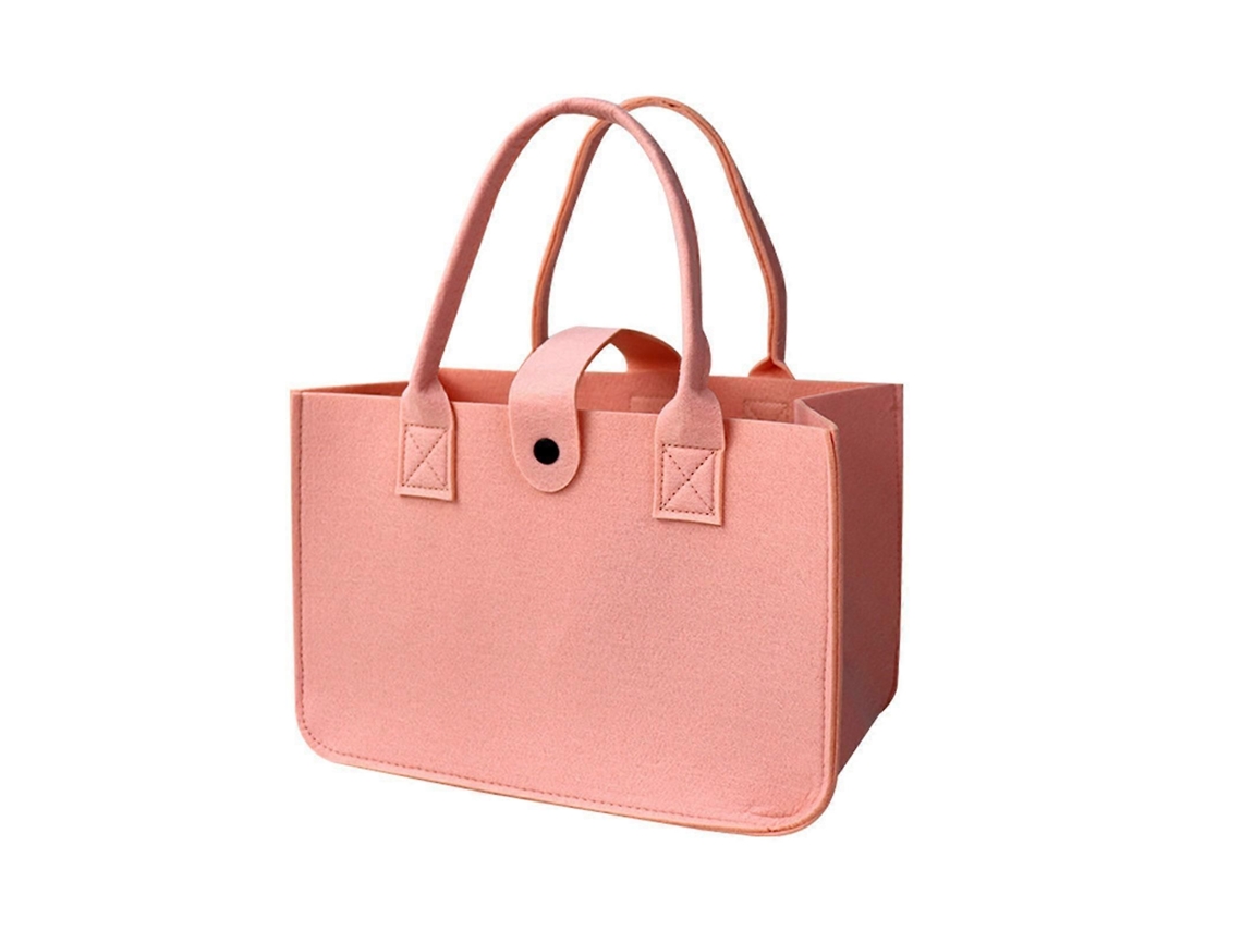 Bolsas de fieltro prácticas, plegables y de gran capacidad, ideales para ir de compras y viajar. Color amarillo.