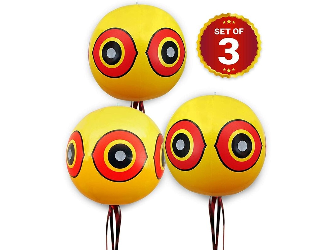 Globo inflable con forma de ojo de depredador, globo con forma de ojo de terror, repelente de aves para un control de plagas rápido y eficaz, seguro y fácil de usar.