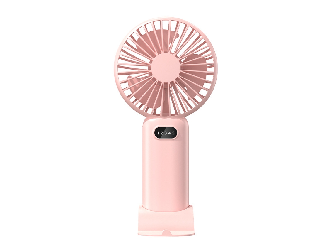 (rosa) Ventilador Portátil De Mano, 5 Velocidades De Viento, Multifuncional, Plegable, Con Correa Para El Cuello - 3000 Mah