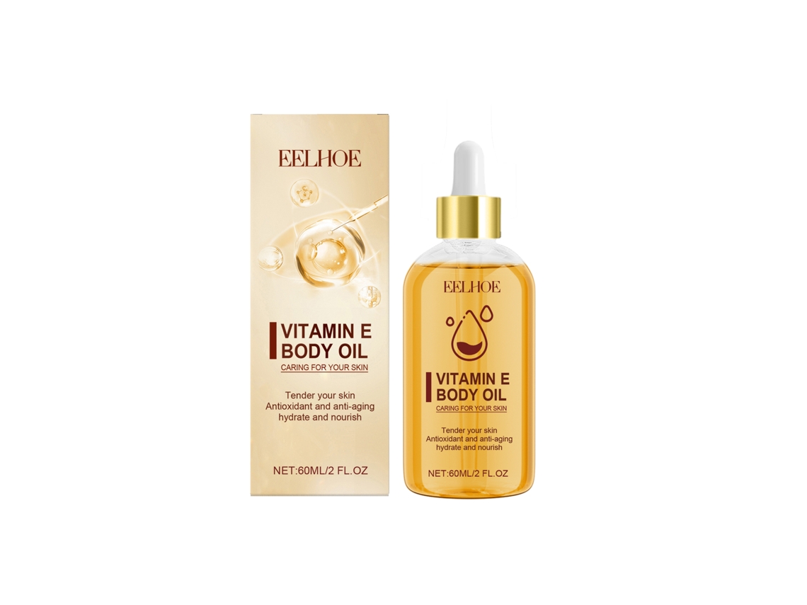 Aceite corporal con vitamina E para la hidratación de la piel.