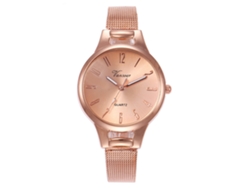 Reloj Analógico De Cuarzo Redondo De Aleación De Oro Rosa Para Mujer, Ideal Para Negocios Y Uso Diario.