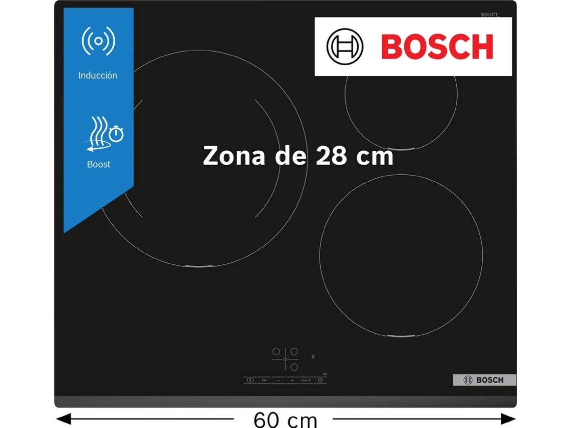 Placa de Inducción BOSCH PIJ631BB5E (Eléctrica - 59.2 cm - Negro)