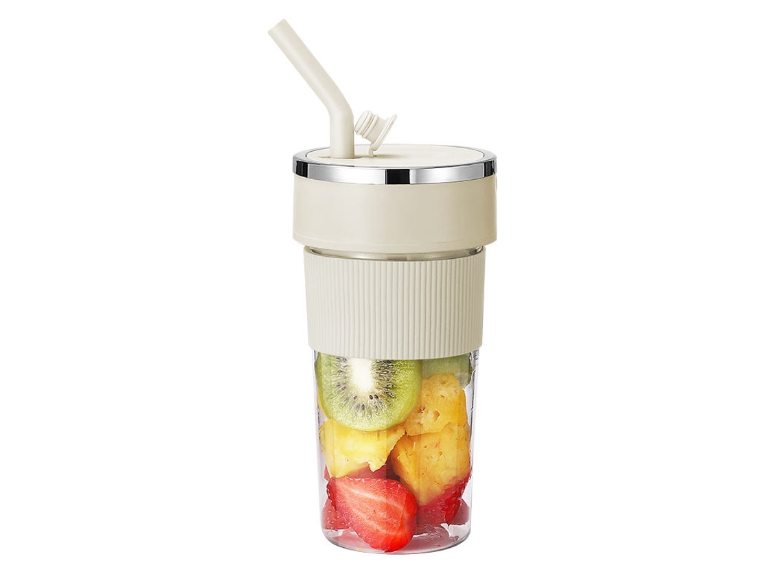 Vasos para licuadora portátil K1. Gran capacidad, carga USB, para uso doméstico. Sfushos (blanco crema)