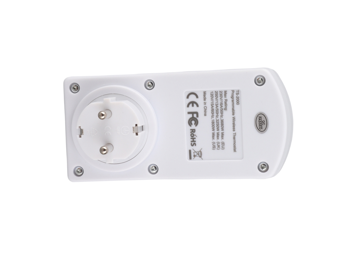 Termostato inalámbrico programable con mando a distancia, enchufable, para calefacción y refrigeración, 220 V/240 V, 16 A, enchufe europeo | Sin marca