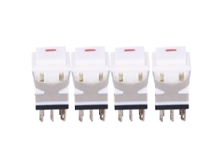 50 interruptores de botón de reinicio con luz, 8 pines, 5 V estables, color blanco