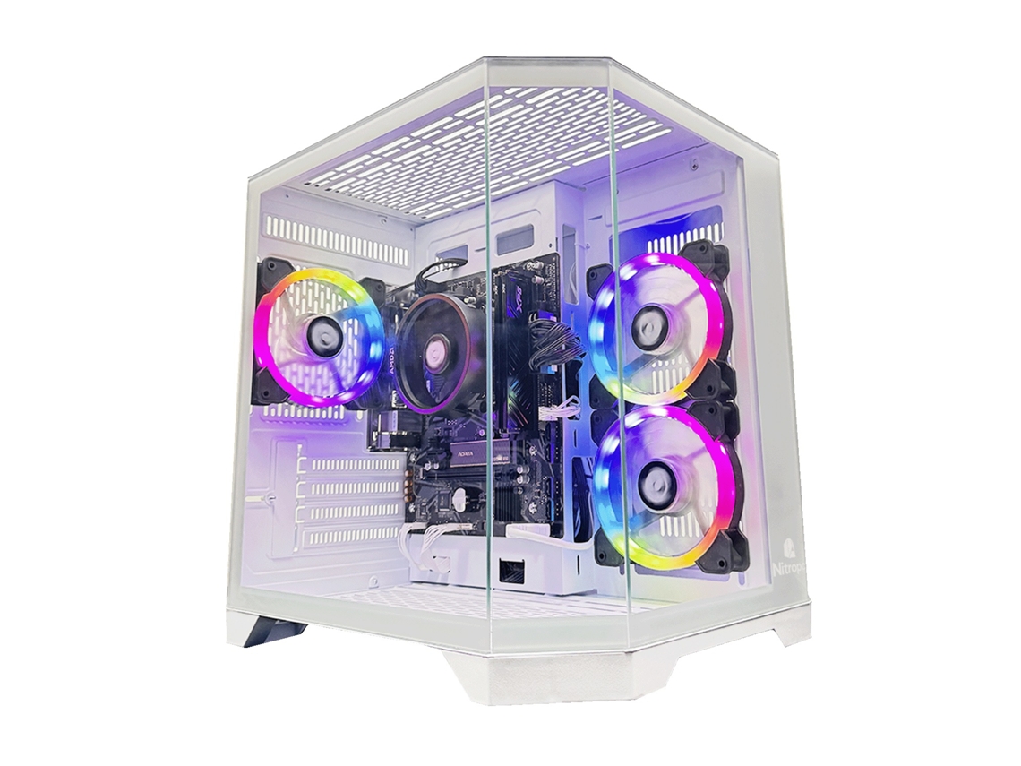 Desktop Gaming NITROPC Avanzado Bronce Blanco (AMD Ryzen 5 5655G – Radeon Graphics – RAM: 16 GB DDR4 – SSD de 512 GB – Windows 11 Pro)