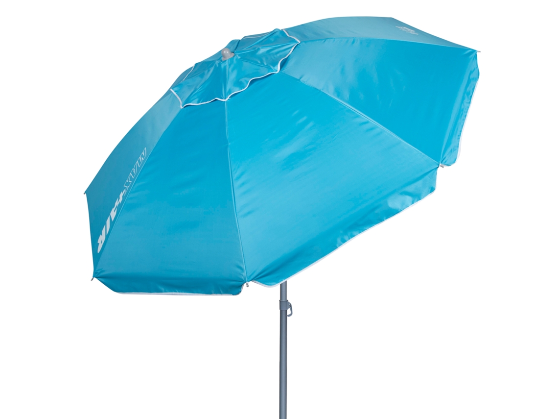 Sombrilla Playa Antiviento Ø200 cm con Mástil Inclinable y Protección Uv50 Azul AKTIVE