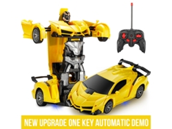 Coche eléctrico RC 2 en 1, robot transformable, vehículo deportivo, coche de control remoto para niños, juguete de deformación genial, Aeuzwr
