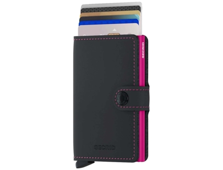 Cartera Miniwallet Matte Black & Fuchsia