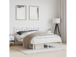 Estructura Cama Sin Colchón Con Cabecero Metal Blanco 135x190cm