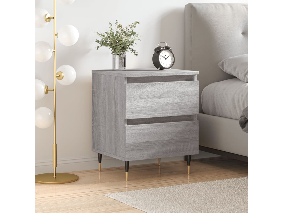 Mesita de Noche 40X35X50 Cm Derivados de Madera Gris Sonoma