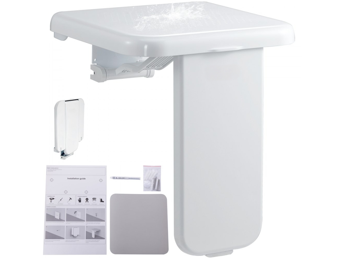 Conjunto de asientos de ducha abatibles y plegables en ABS con capacidad hasta 200 kg Tekmaquinas