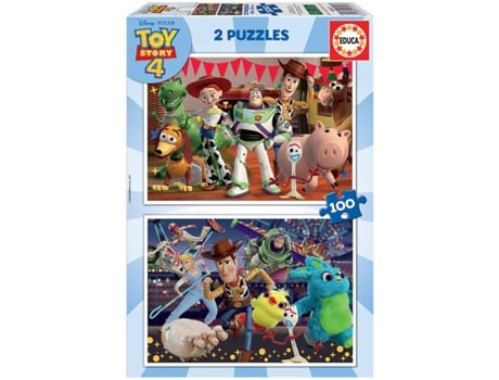 Puzzle EDUCA 2x Puzzle 100 Toy Story 4 (Edad Mínima: 3 Años - 200 Piezas)