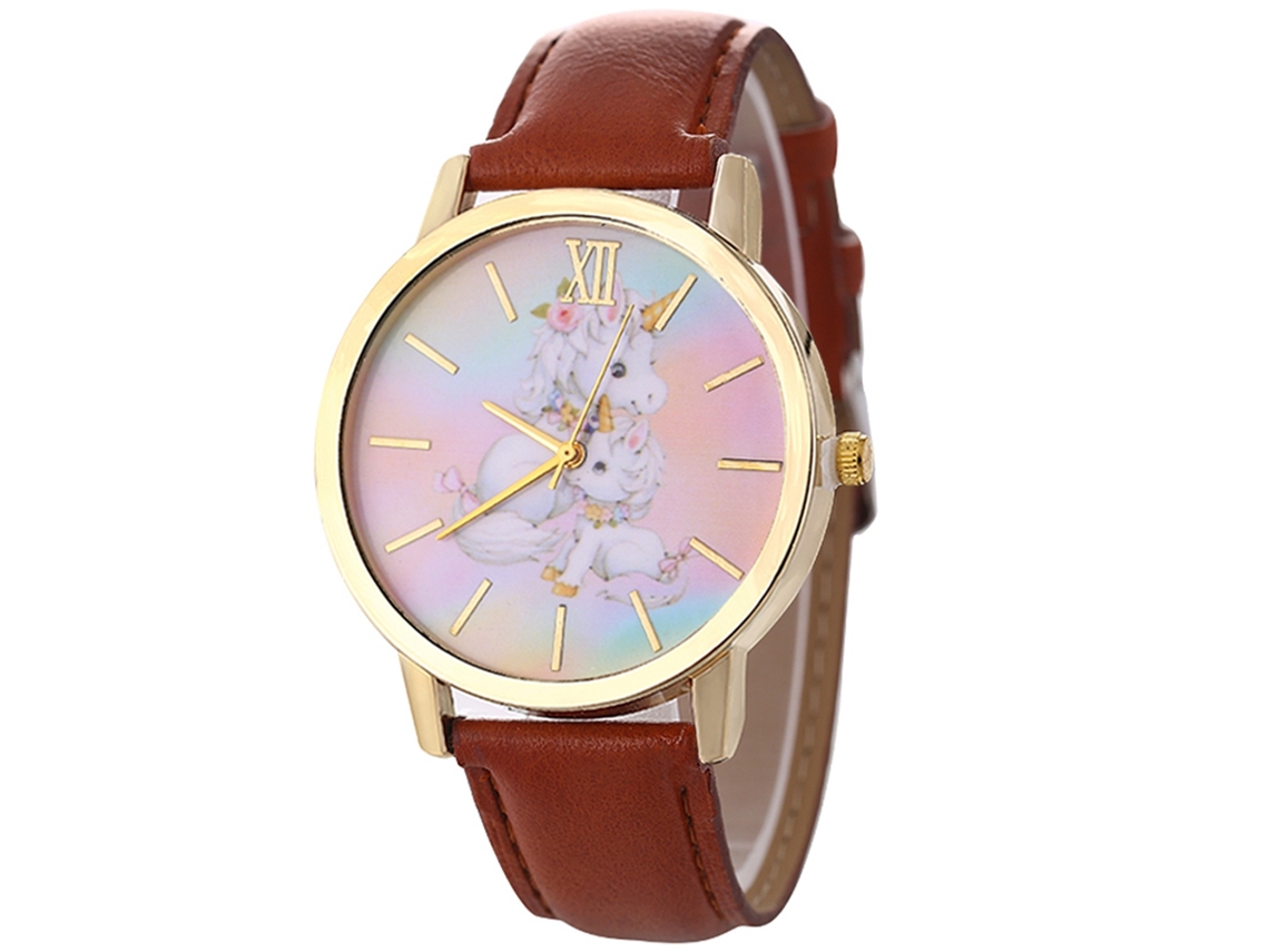 Reloj De Cuarzo Analógico Fashionable Unisex De Ocio Color Café