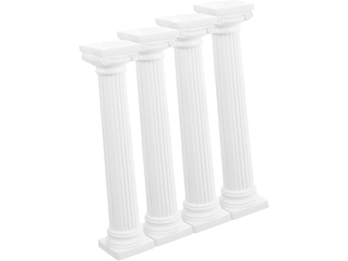 Columnas Romanas Inoomp, 4 Piezas, Pequeñas Columnas Cuadradas Hechas De Material, Ideales Como Atrezzo Para Películas