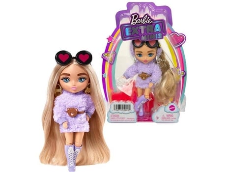 MuÁÂÁÂÁÂÁ±eca BARBIE Barbie Extra Mini Rubia Con Coletas Y Sudadera Morada (Edad MÁÂÁÂÁÂÁ nima: 3 AÁÂÁÂÁÂÁ±os)...