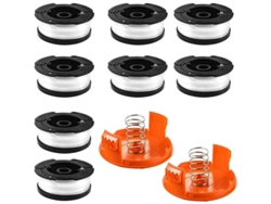 Carrete de hilo para cortacésped Black and Decker AF-100, 8 carretes con 2 tapas y 2 resortes.