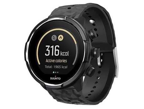 Correa para reloj de silicona con textura de diamante negro Suunto 9 VENISYMLIS