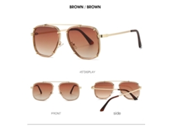 Gafas de sol grandes retro degradadas para mujer con protección UV400, gafas de sol punk marrones para hombre, estilo Crush