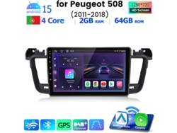Radio Junsun Android Auto para Peugeot 508 2011-2018 con pantalla IPS HD de 9 pulgadas, 64 GB, Bluetooth y 4 núcleos