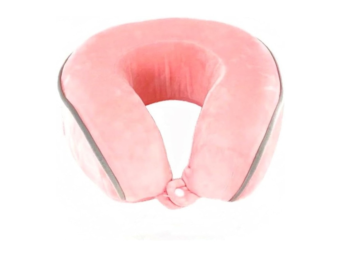 Almohada De Viaje Para Cuello Cervical Para Oficina Avión Tren Coche Viajando Viscoelastica De Espuma Memoria (Rosa) COSHANO