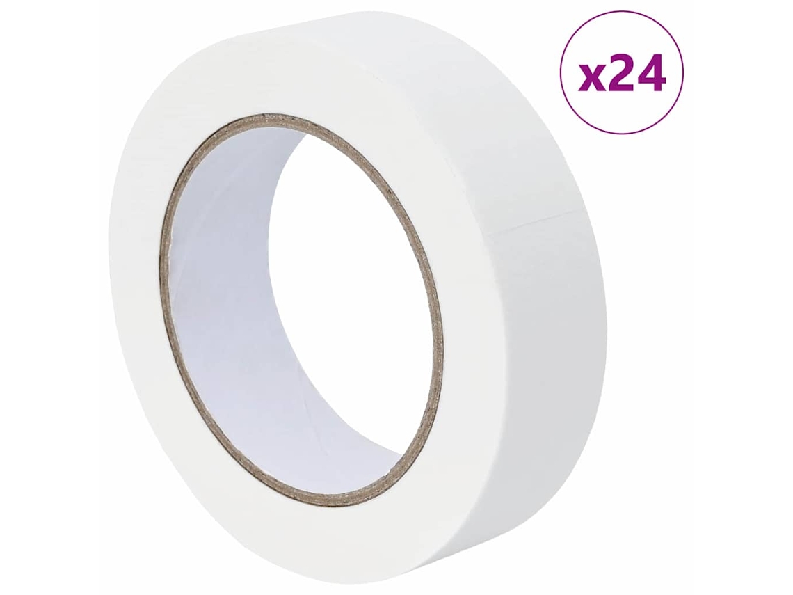 Lote de 24 cintas de enmascarar blancas de 30 mm x 50 m de papel MAISON EXCLUSIVE