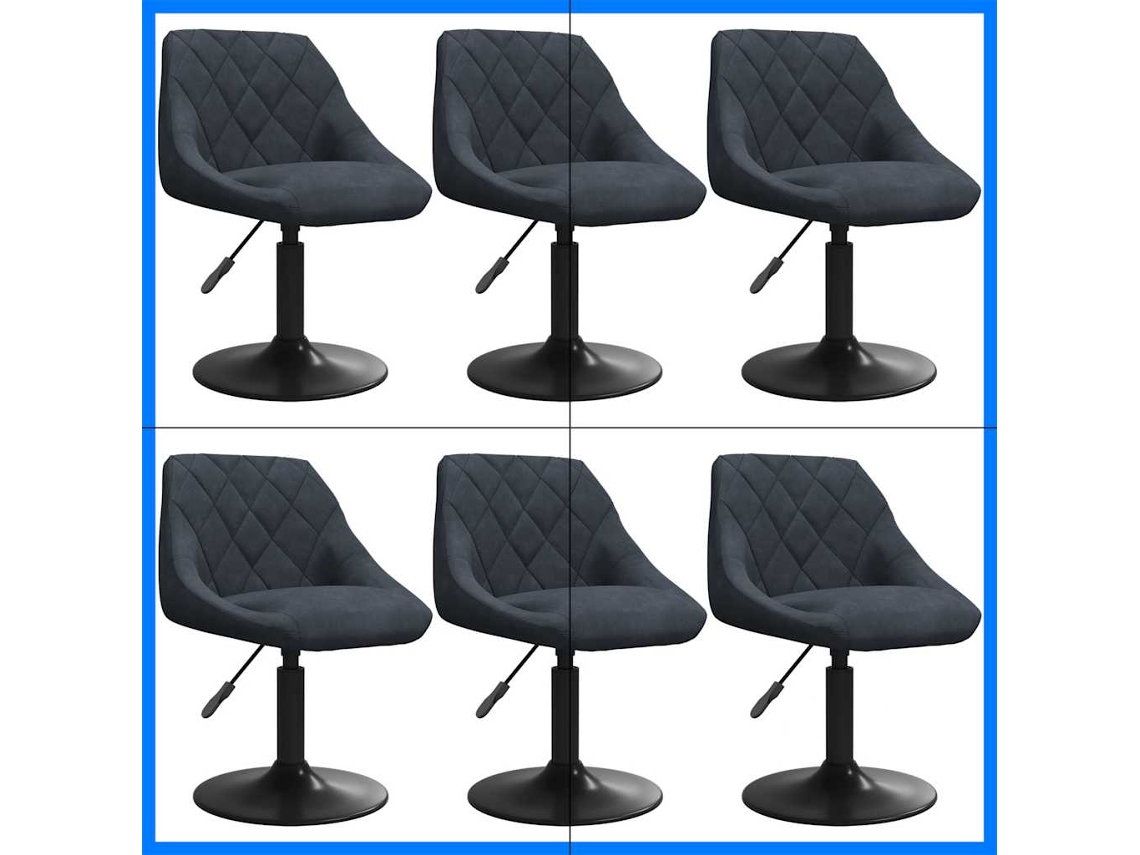Maison Exclusive - Sillas De Comedor Giratorias 6 Unidades Terciopelo Gris Oscuro