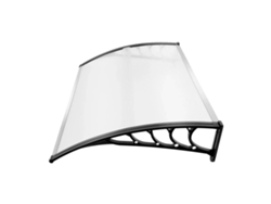 Toldo, diseño impermeable, estructura arqueada estética, transparente