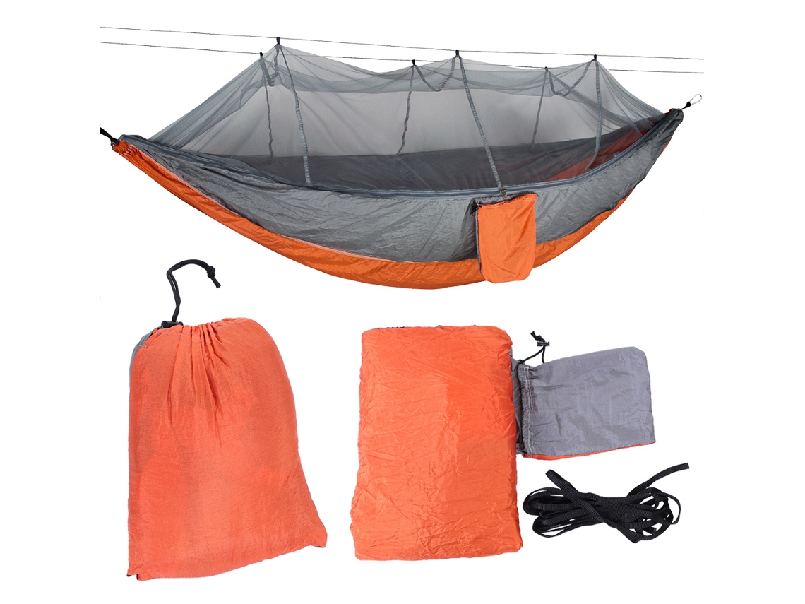 Hamaca portátil con mosquitera para acampar - Gris