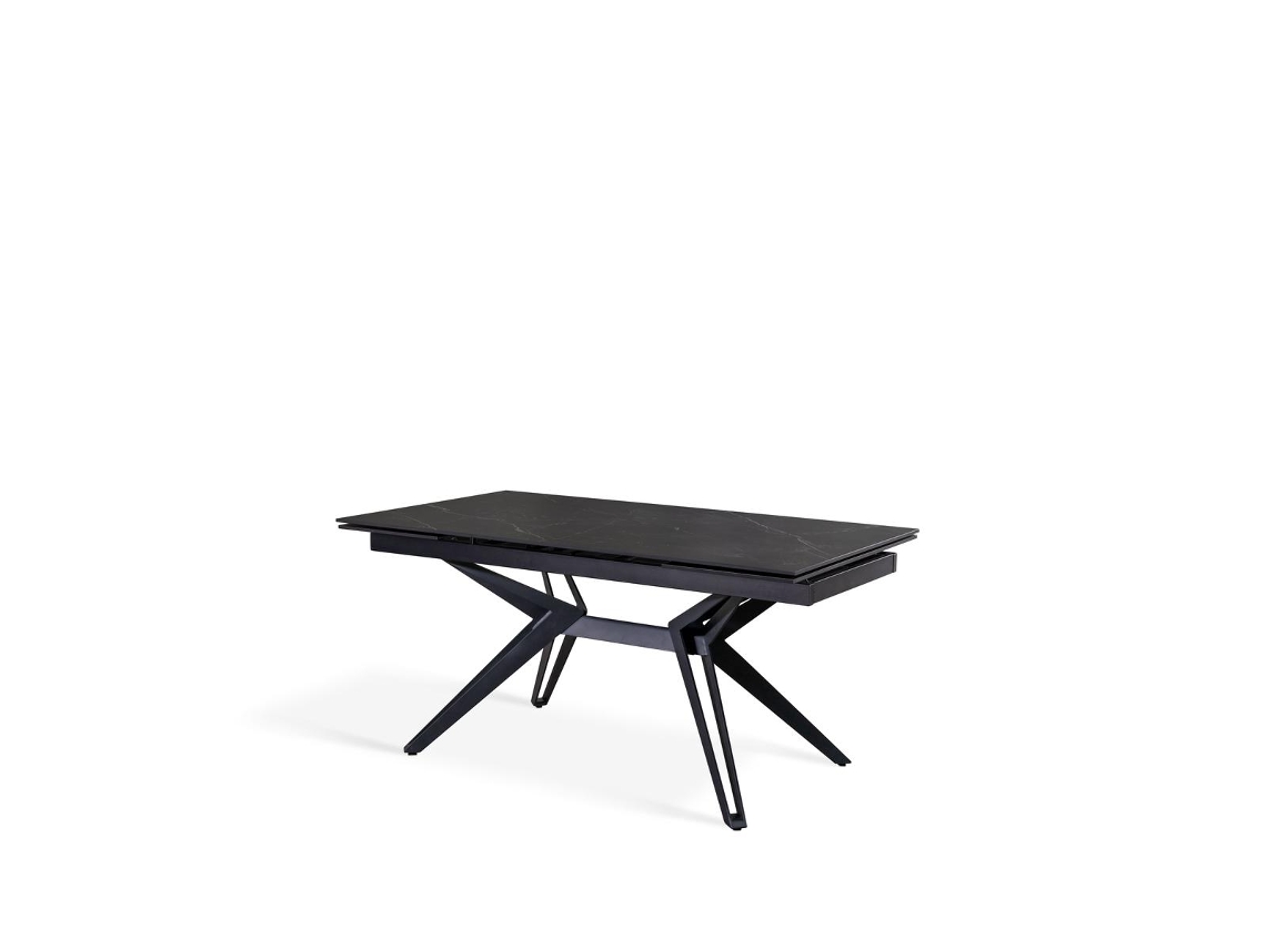 Match 3 - Mesa extensible (160/240 x 90 cm) en Cerámica Negra STONES