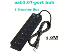 Concentrador Usb 3.0 De 7 Puertos Con Interruptores Para La Transferencia De Datos A Ordenadores Portátiles Y De Sobremesa.