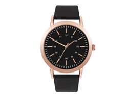 Reloj De Cuarzo Unisex De Moda Con Correa De Pu Para Hombre Y Mujer (negro)