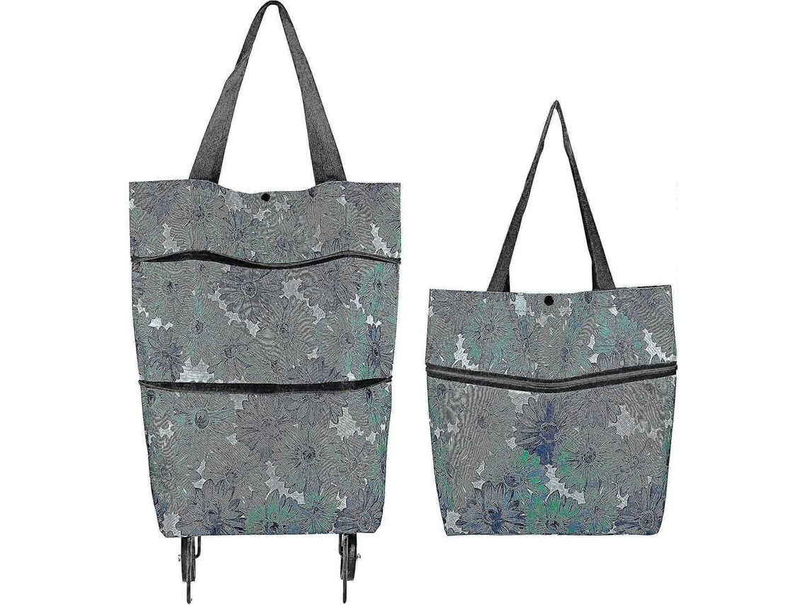 Bolsa de compras 2 en 1 para el hogar, impermeable y protectora, capacidad de 15 kg, GOKOCO (verde)