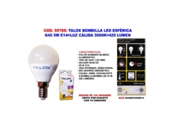 Talox bombilla led esferica g45 5w e14 l.calida 3000k 420 lumen (caja 10 unidades)