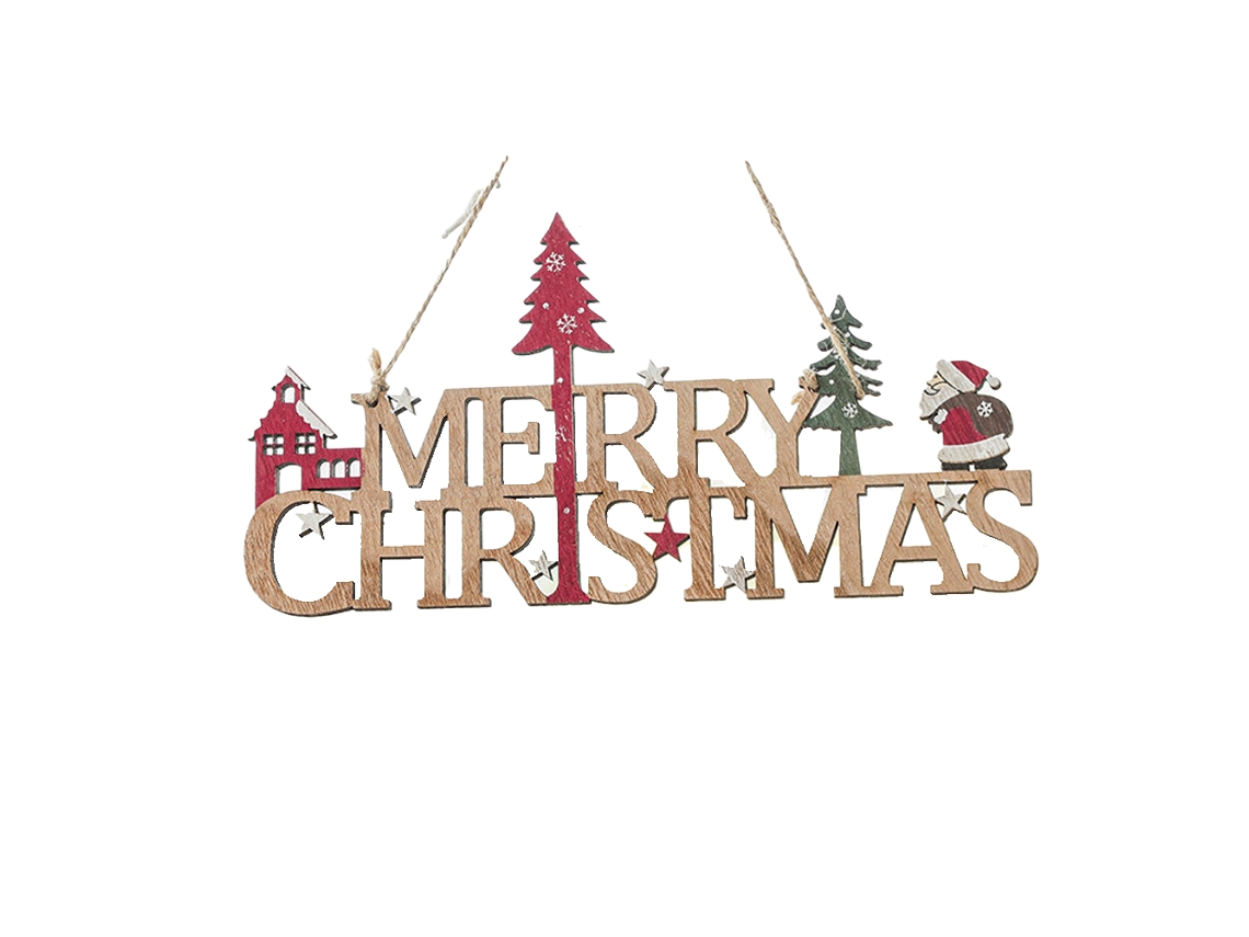Letrero colgante de Navidad Letrero de puerta de madera Decoración de pared de puerta de Navidad Decoración de árbol de Navidad (22CM-C) RNEMITERY