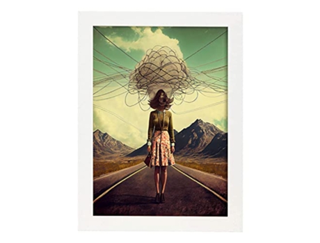 NACNIC Poster Ansiedad En Estilo Surrealismo Cinematográfico Ilustraciones Y Grabados De Historieta Abstracta Y Artística A3 Marcos Blancos