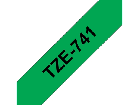 Cinta laminada Compatible Brother Tze741 Texto Negro / Fondo Verde 18Mm X 8M