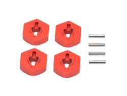 4 Adaptadores Hexagonales De Rueda De Aluminio Para Coches Rc Traxxas E Revo A Escala 1/16 - Rojo